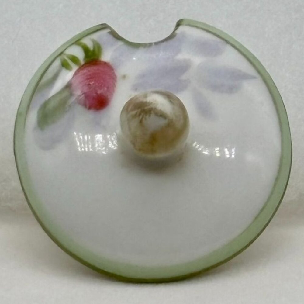 Antique Nippon Hand Painted Double-Handled Small Sugar Bowl With Lid Pink Roses~ - Picture 13 of 14